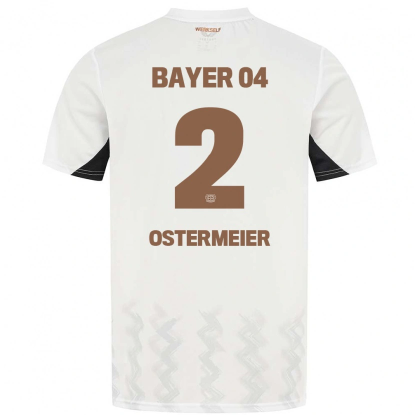 Danxen Børn Selina Ostermeier #2 Hvid Sort Udebane Spillertrøjer 2024/25 Trøje T-Shirt