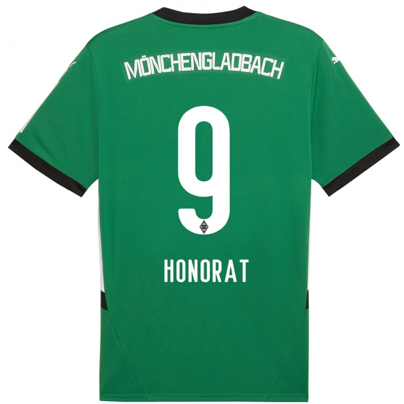 Danxen Børn Franck Honorat #9 Grøn Hvid Udebane Spillertrøjer 2024/25 Trøje T-Shirt