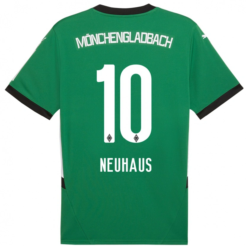 Danxen Børn Florian Neuhaus #10 Grøn Hvid Udebane Spillertrøjer 2024/25 Trøje T-Shirt