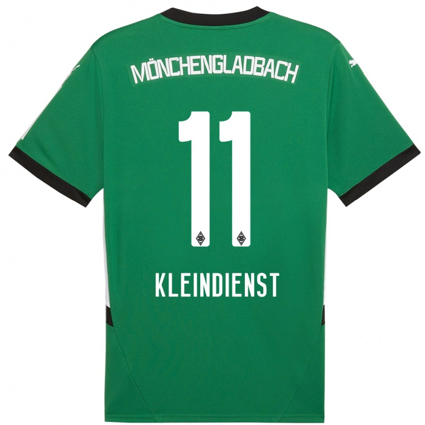Danxen Børn Tim Kleindienst #11 Grøn Hvid Udebane Spillertrøjer 2024/25 Trøje T-Shirt