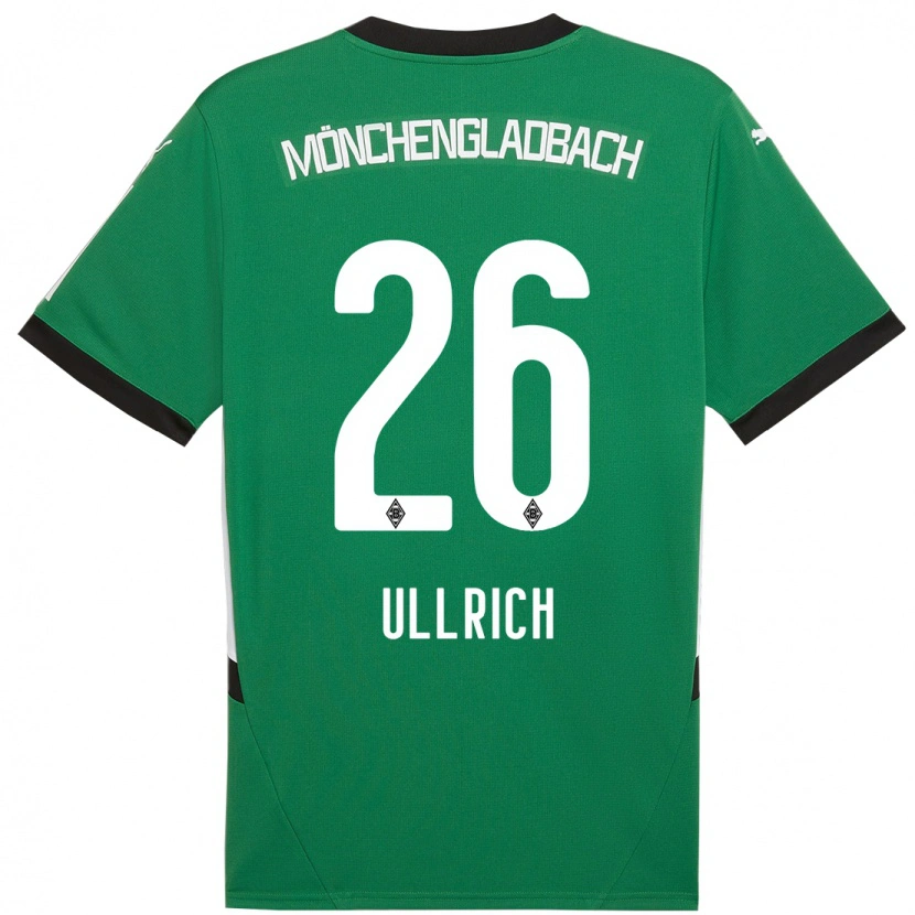 Danxen Børn Lukas Ullrich #26 Grøn Hvid Udebane Spillertrøjer 2024/25 Trøje T-Shirt
