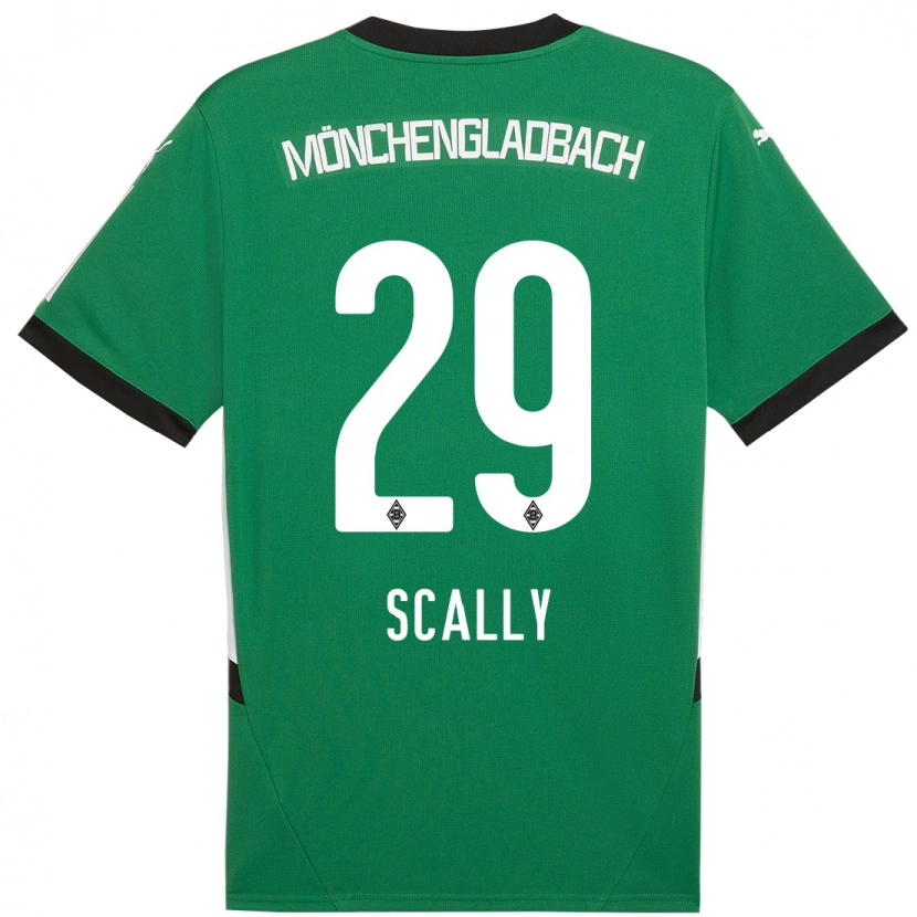 Danxen Børn Joe Scally #29 Grøn Hvid Udebane Spillertrøjer 2024/25 Trøje T-Shirt