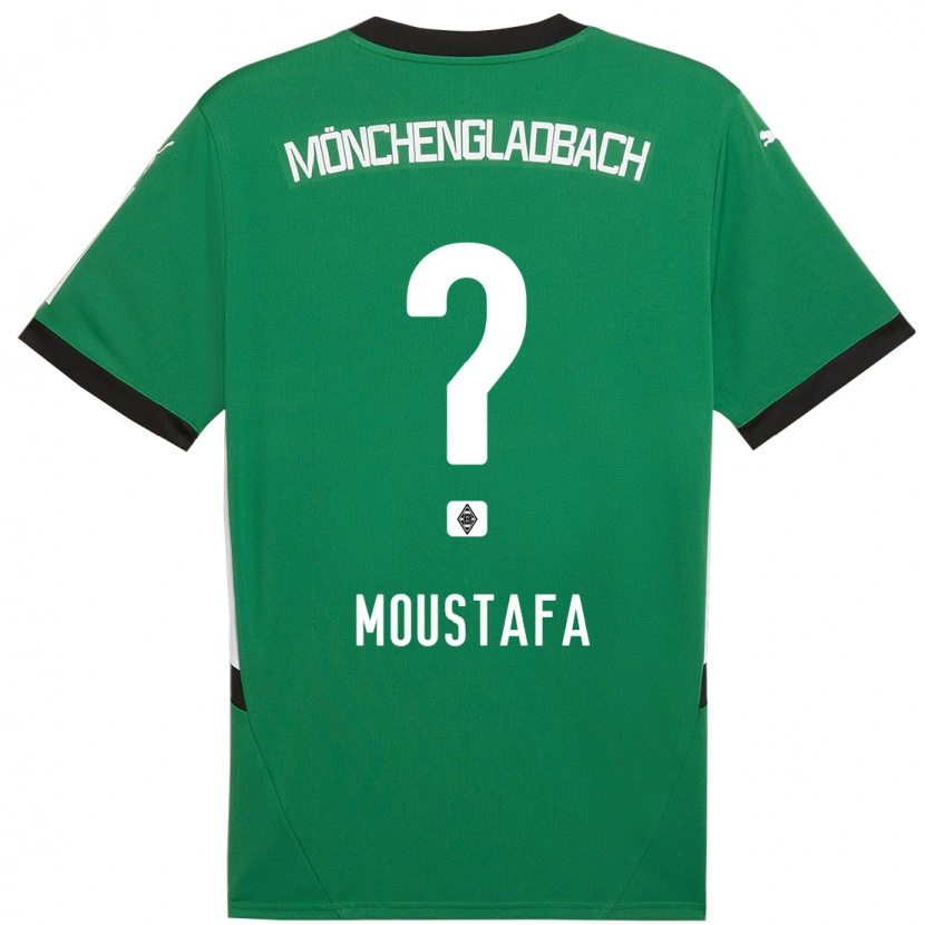 Danxen Børn Seif Moustafa #0 Grøn Hvid Udebane Spillertrøjer 2024/25 Trøje T-Shirt