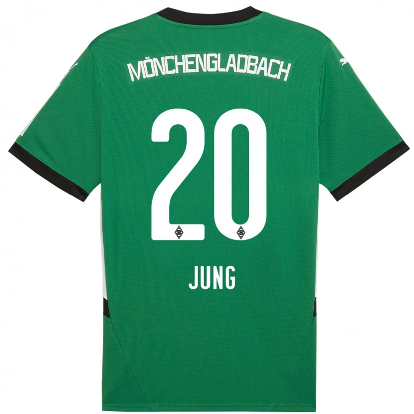 Danxen Børn In-Gyom Jung #20 Grøn Hvid Udebane Spillertrøjer 2024/25 Trøje T-Shirt