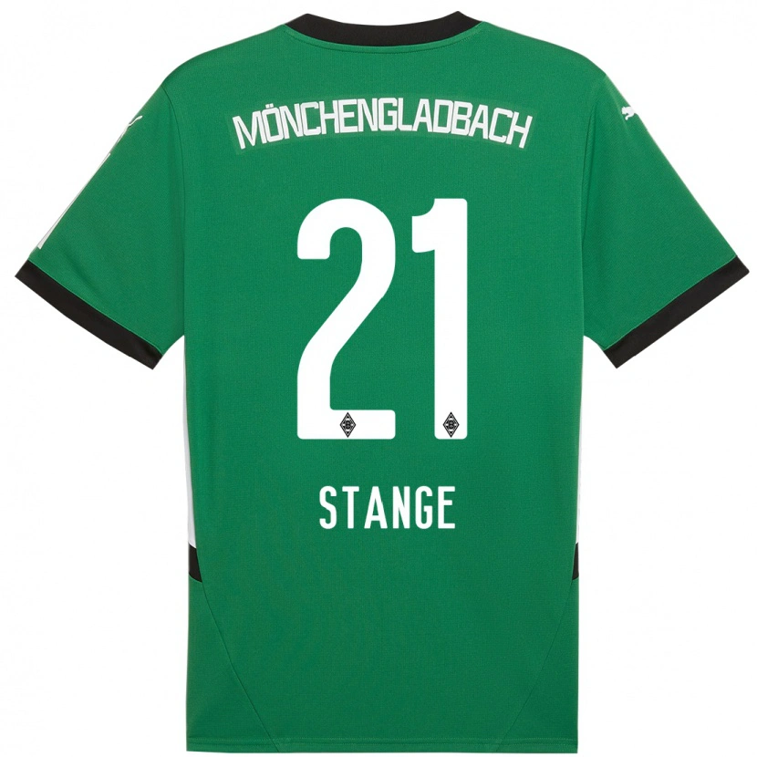 Danxen Børn Veit Stange #21 Grøn Hvid Udebane Spillertrøjer 2024/25 Trøje T-Shirt