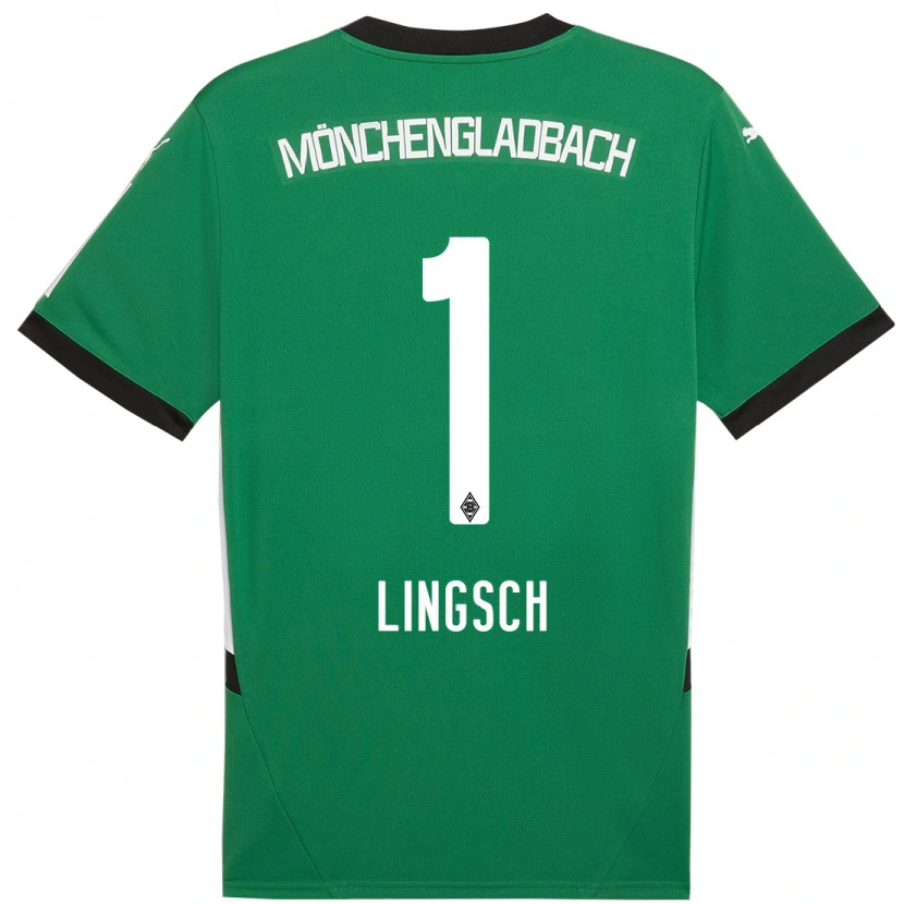 Danxen Børn Tina Lingsch #1 Grøn Hvid Udebane Spillertrøjer 2024/25 Trøje T-Shirt