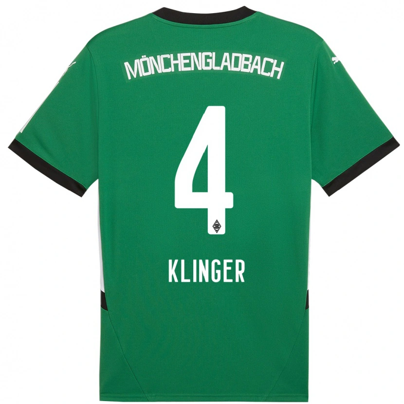 Danxen Børn Nina Klinger #4 Grøn Hvid Udebane Spillertrøjer 2024/25 Trøje T-Shirt