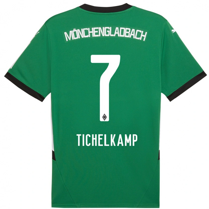 Danxen Børn Emily Tichelkamp #7 Grøn Hvid Udebane Spillertrøjer 2024/25 Trøje T-Shirt