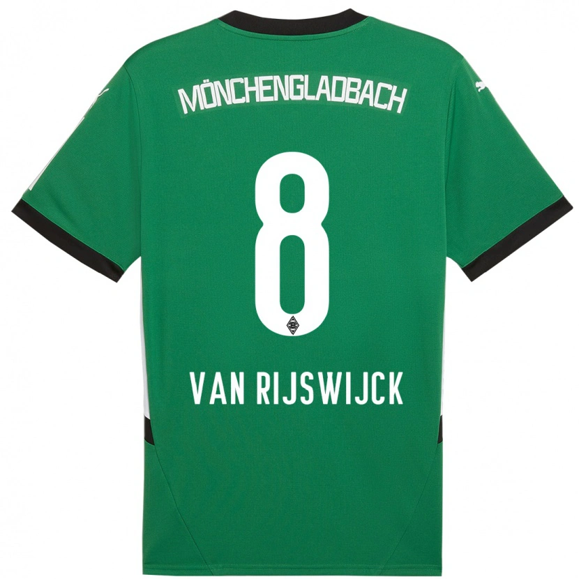 Danxen Børn Britt Van Rijswijck #8 Grøn Hvid Udebane Spillertrøjer 2024/25 Trøje T-Shirt