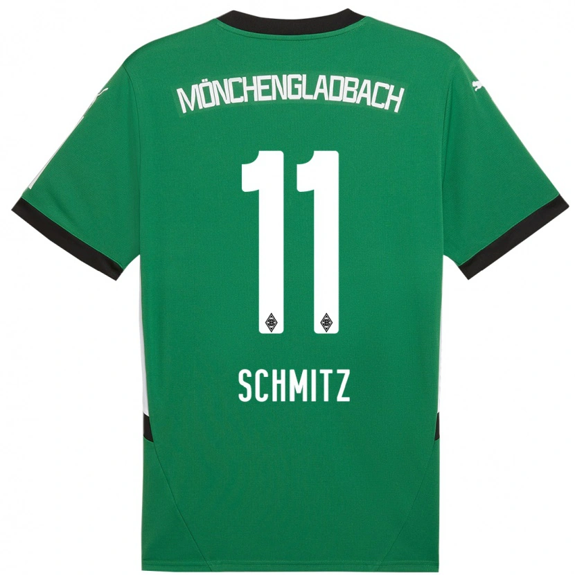 Danxen Børn Louisa Schmitz #11 Grøn Hvid Udebane Spillertrøjer 2024/25 Trøje T-Shirt
