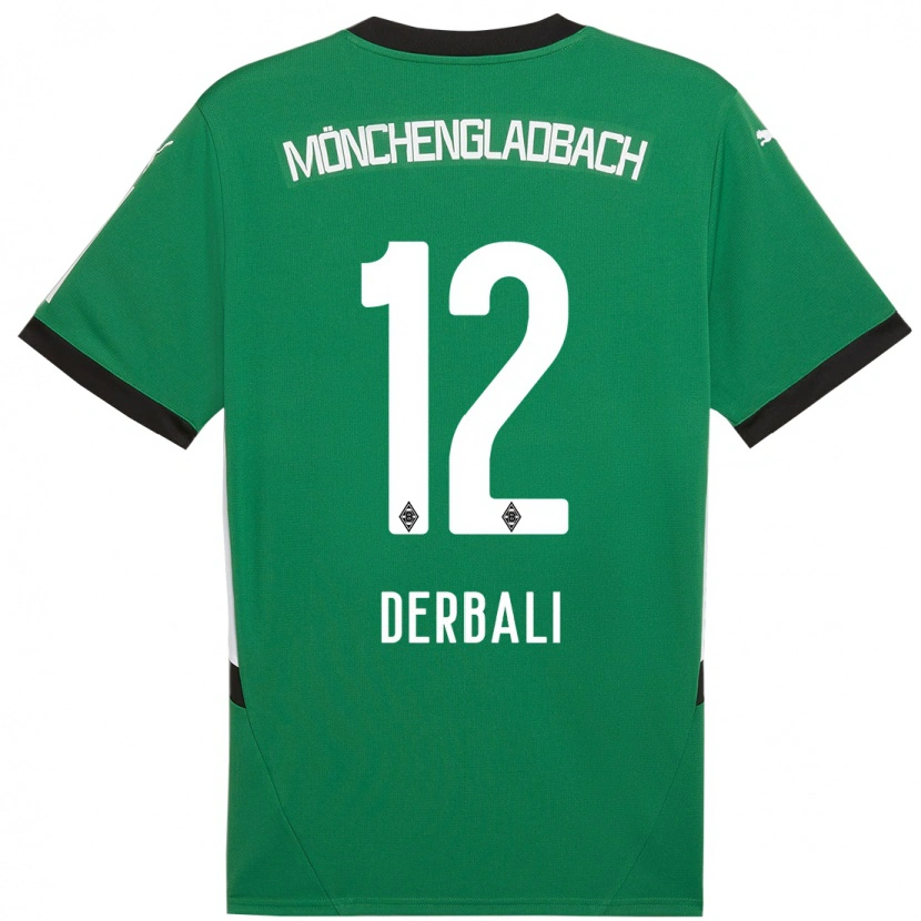 Danxen Børn Louisa Derbali #12 Grøn Hvid Udebane Spillertrøjer 2024/25 Trøje T-Shirt