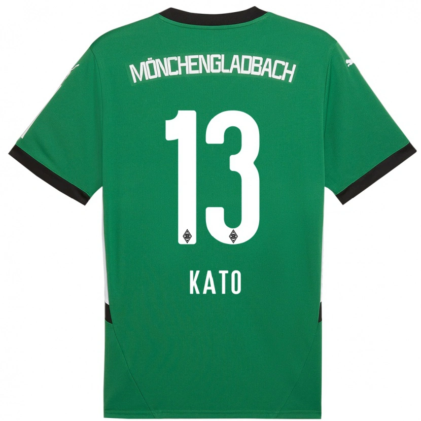 Danxen Børn Mizuho Kato #13 Grøn Hvid Udebane Spillertrøjer 2024/25 Trøje T-Shirt