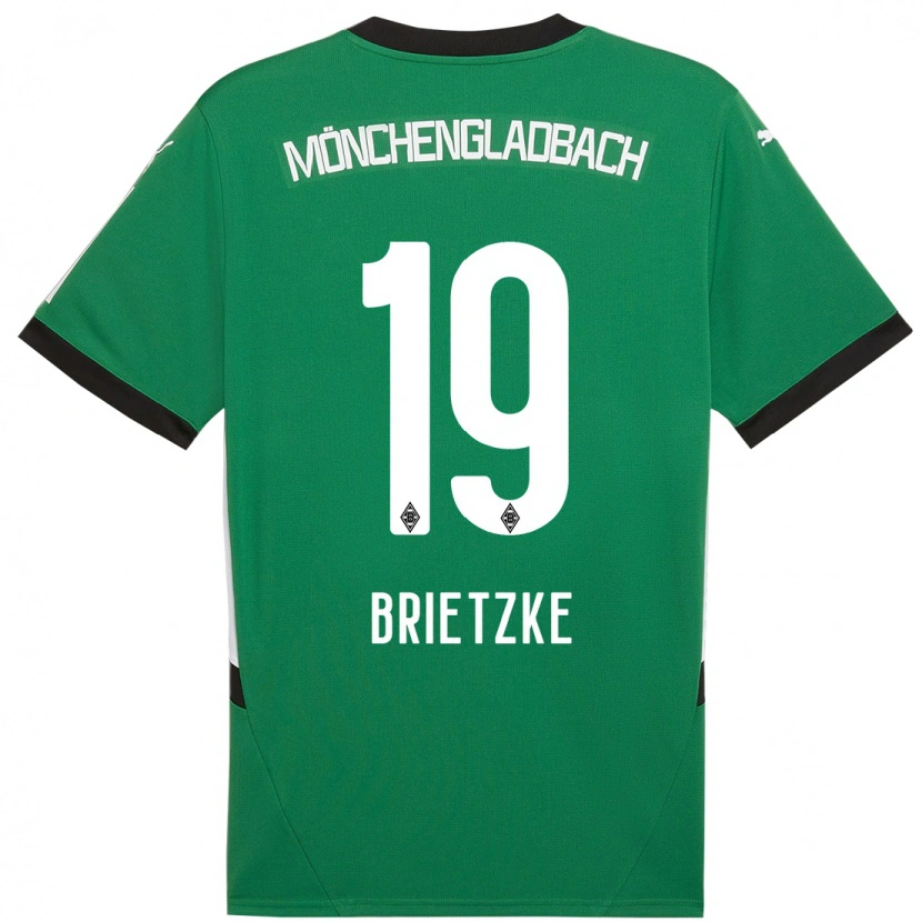 Danxen Børn Yvonne Brietzke #19 Grøn Hvid Udebane Spillertrøjer 2024/25 Trøje T-Shirt
