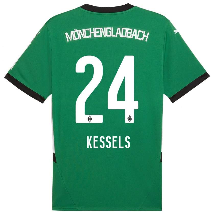 Danxen Børn Imke Kessels #24 Grøn Hvid Udebane Spillertrøjer 2024/25 Trøje T-Shirt