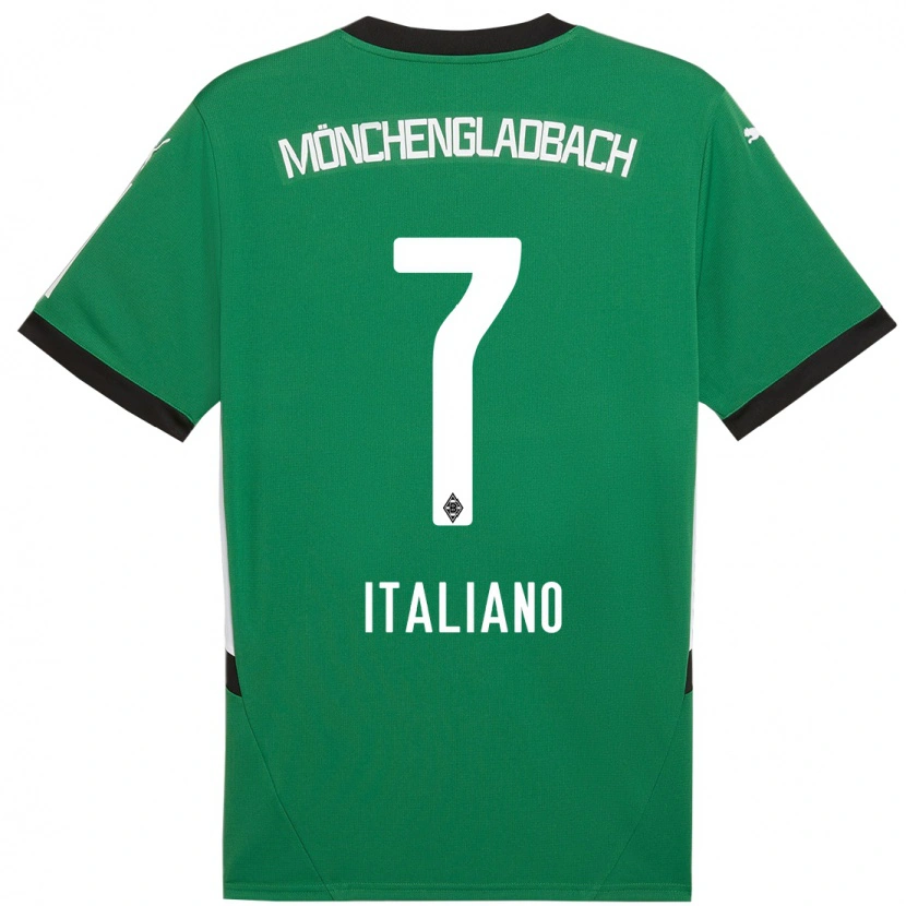 Danxen Børn Jacob Italiano #7 Grøn Hvid Udebane Spillertrøjer 2024/25 Trøje T-Shirt