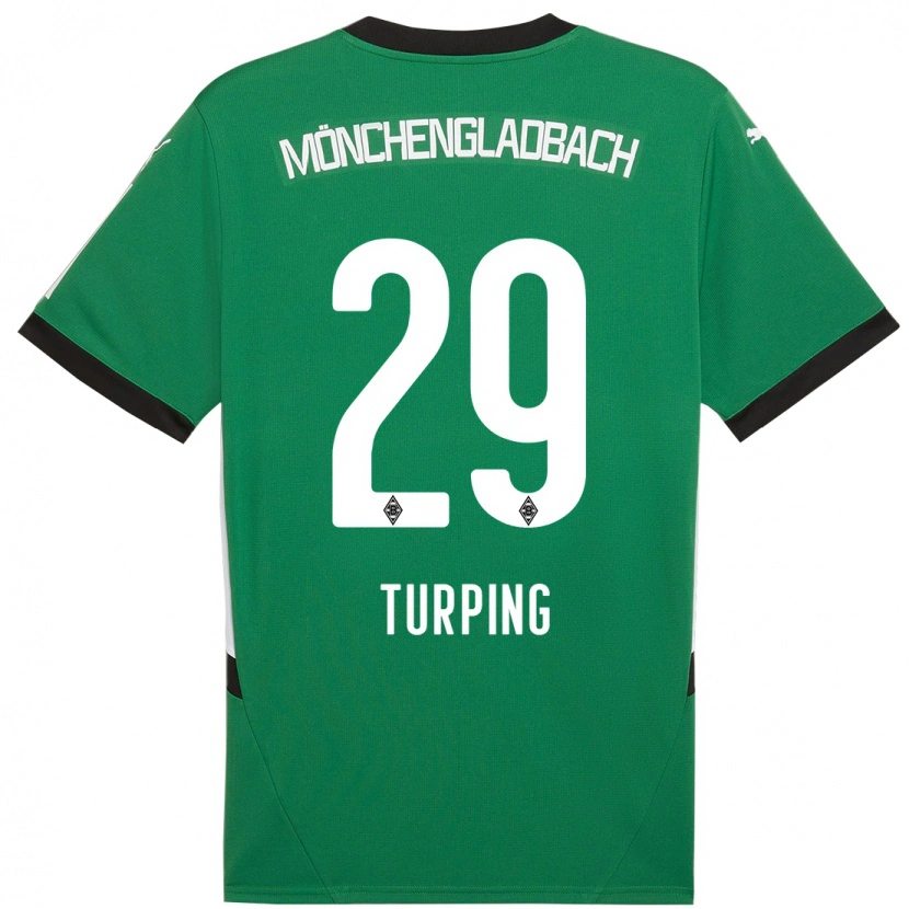 Danxen Børn Selim Turping #29 Grøn Hvid Udebane Spillertrøjer 2024/25 Trøje T-Shirt