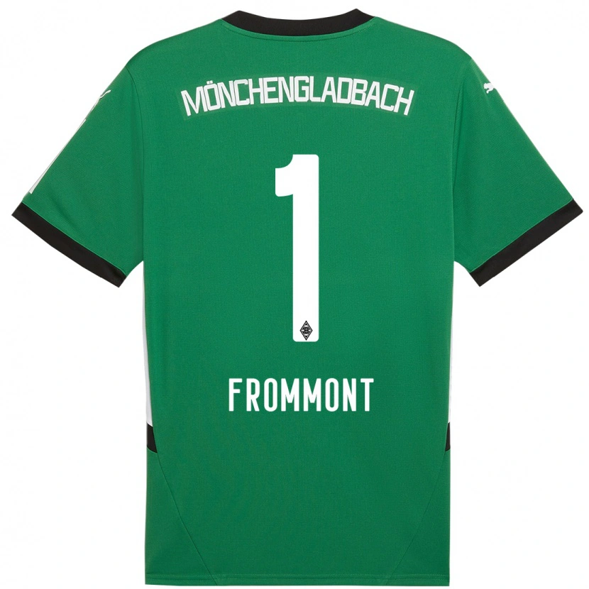 Danxen Børn Romina Frommont #1 Grøn Hvid Udebane Spillertrøjer 2024/25 Trøje T-Shirt