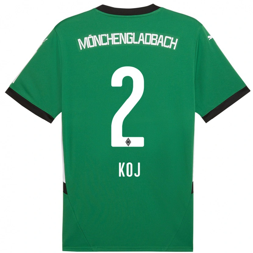 Danxen Børn Julia Koj #2 Grøn Hvid Udebane Spillertrøjer 2024/25 Trøje T-Shirt