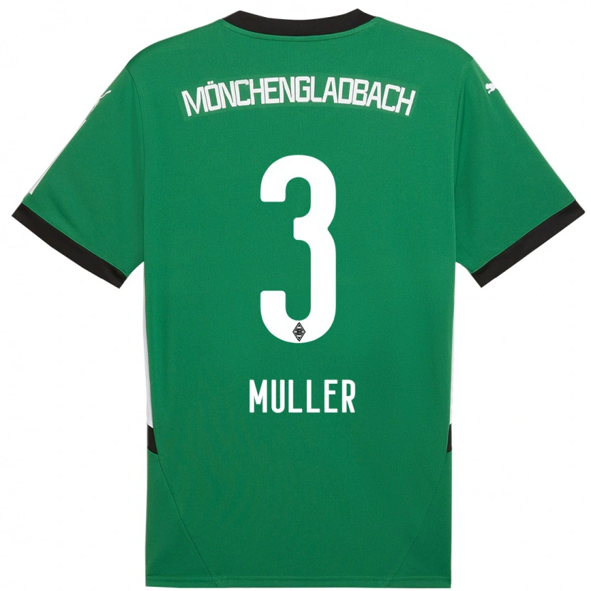 Danxen Børn Barbara Müller #3 Grøn Hvid Udebane Spillertrøjer 2024/25 Trøje T-Shirt