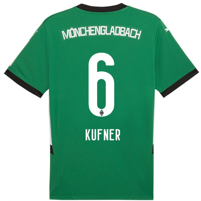 Danxen Børn Anne-Catherine Kufner #6 Grøn Hvid Udebane Spillertrøjer 2024/25 Trøje T-Shirt