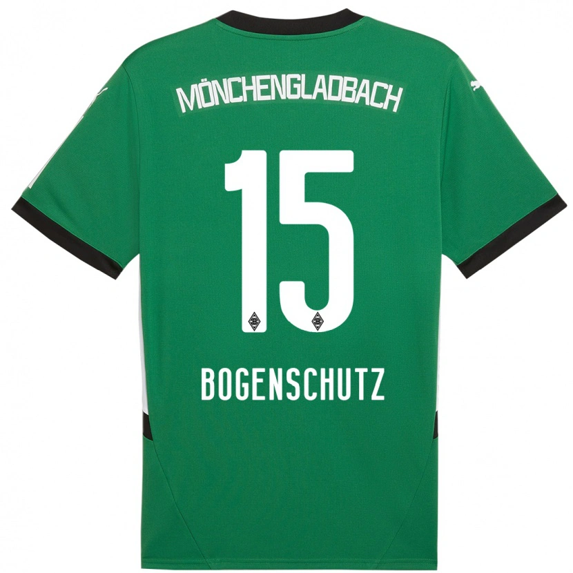 Danxen Børn Kerstin Bogenschutz #15 Grøn Hvid Udebane Spillertrøjer 2024/25 Trøje T-Shirt