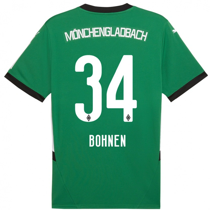Danxen Børn Bohnen #34 Grøn Hvid Udebane Spillertrøjer 2024/25 Trøje T-Shirt