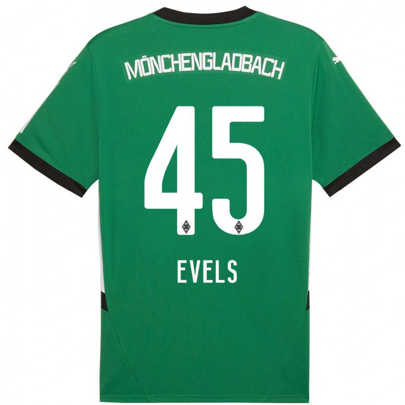 Danxen Børn Emily Evels #45 Grøn Hvid Udebane Spillertrøjer 2024/25 Trøje T-Shirt