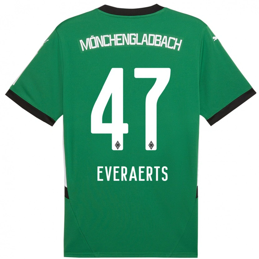Danxen Børn Kim Everaerts #47 Grøn Hvid Udebane Spillertrøjer 2024/25 Trøje T-Shirt