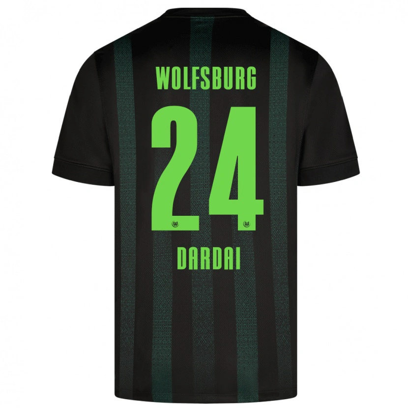Danxen Børn Bence Dárdai #24 Mørkegrøn Udebane Spillertrøjer 2024/25 Trøje T-Shirt