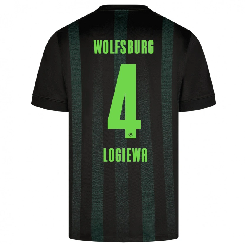 Danxen Børn Luca Logiewa #4 Mørkegrøn Udebane Spillertrøjer 2024/25 Trøje T-Shirt