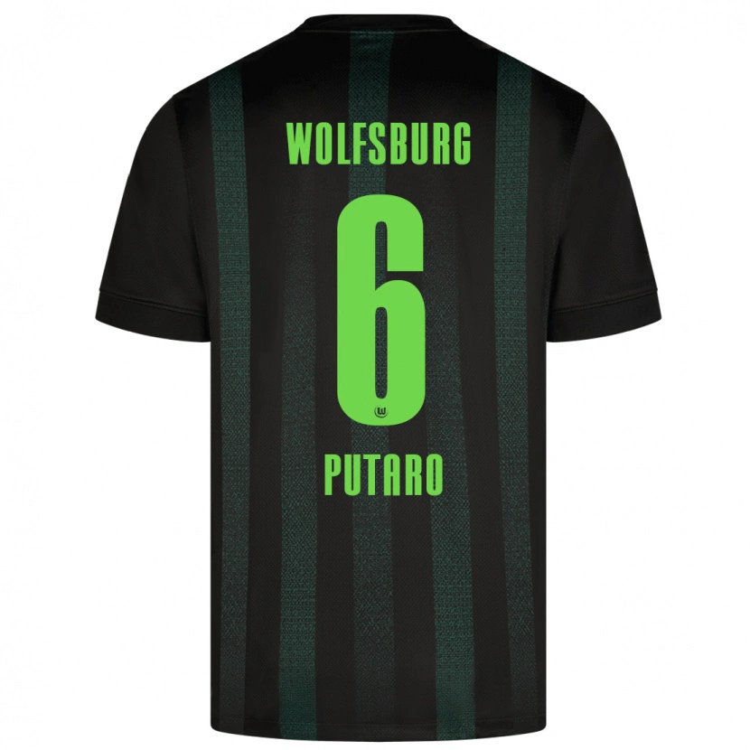 Danxen Børn Luca Putaro #6 Mørkegrøn Udebane Spillertrøjer 2024/25 Trøje T-Shirt