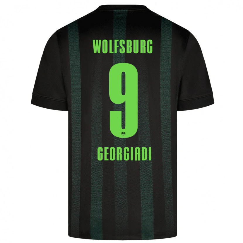 Danxen Børn Alexander Georgiadi #9 Mørkegrøn Udebane Spillertrøjer 2024/25 Trøje T-Shirt