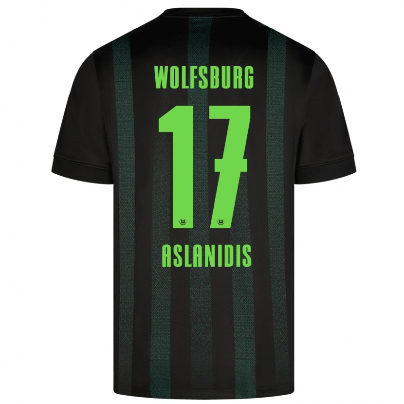 Danxen Børn Elijas Aslanidis #17 Mørkegrøn Udebane Spillertrøjer 2024/25 Trøje T-Shirt