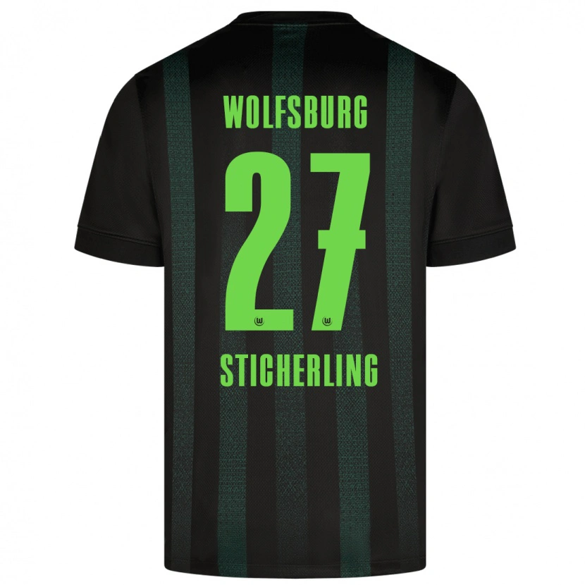 Danxen Børn Carl-Anton Sticherling #27 Mørkegrøn Udebane Spillertrøjer 2024/25 Trøje T-Shirt
