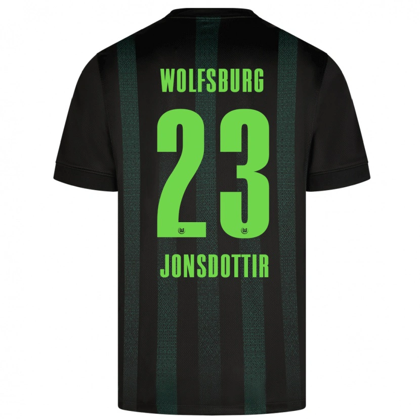 Danxen Børn Sveindís Jane Jónsdóttir #23 Mørkegrøn Udebane Spillertrøjer 2024/25 Trøje T-Shirt