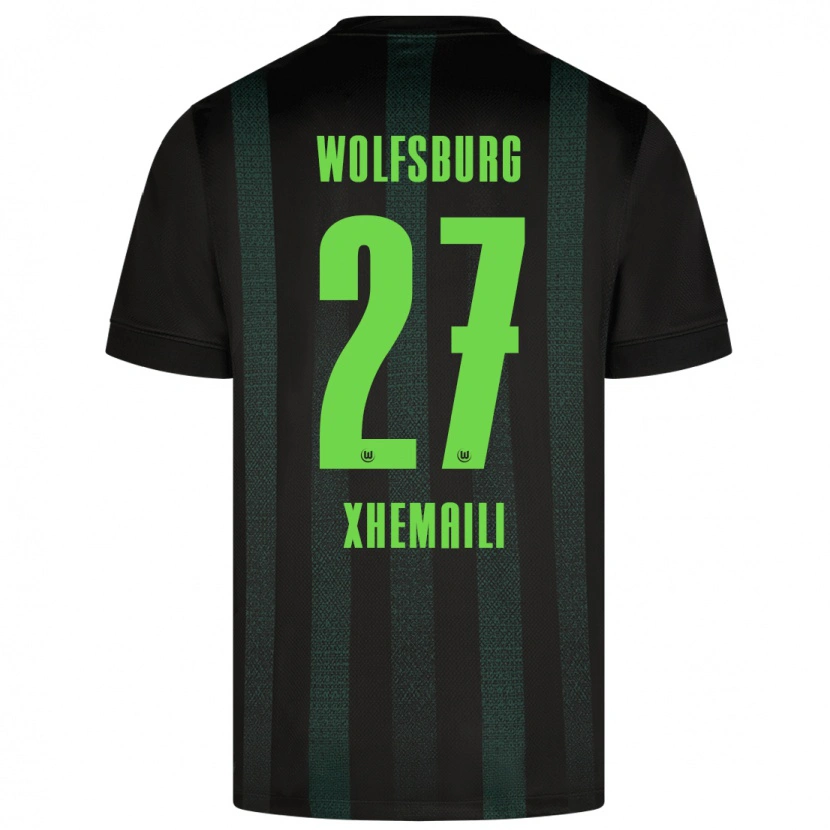 Danxen Børn Riola Xhemaili #27 Mørkegrøn Udebane Spillertrøjer 2024/25 Trøje T-Shirt