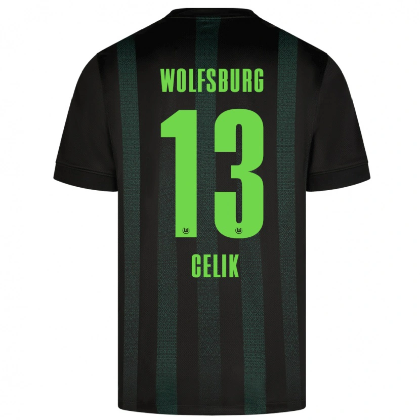 Danxen Børn Dennis Celik #13 Mørkegrøn Udebane Spillertrøjer 2024/25 Trøje T-Shirt