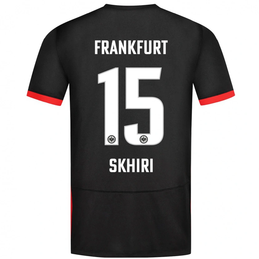 Danxen Børn Ellyes Skhiri #15 Sort Udebane Spillertrøjer 2024/25 Trøje T-Shirt