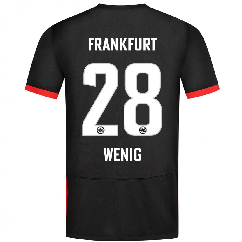 Danxen Børn Marcel Wenig #28 Sort Udebane Spillertrøjer 2024/25 Trøje T-Shirt