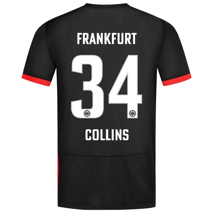 Danxen Børn Nnamdi Collins #34 Sort Udebane Spillertrøjer 2024/25 Trøje T-Shirt