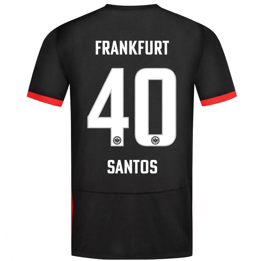 Danxen Børn Kauã Santos #40 Sort Udebane Spillertrøjer 2024/25 Trøje T-Shirt