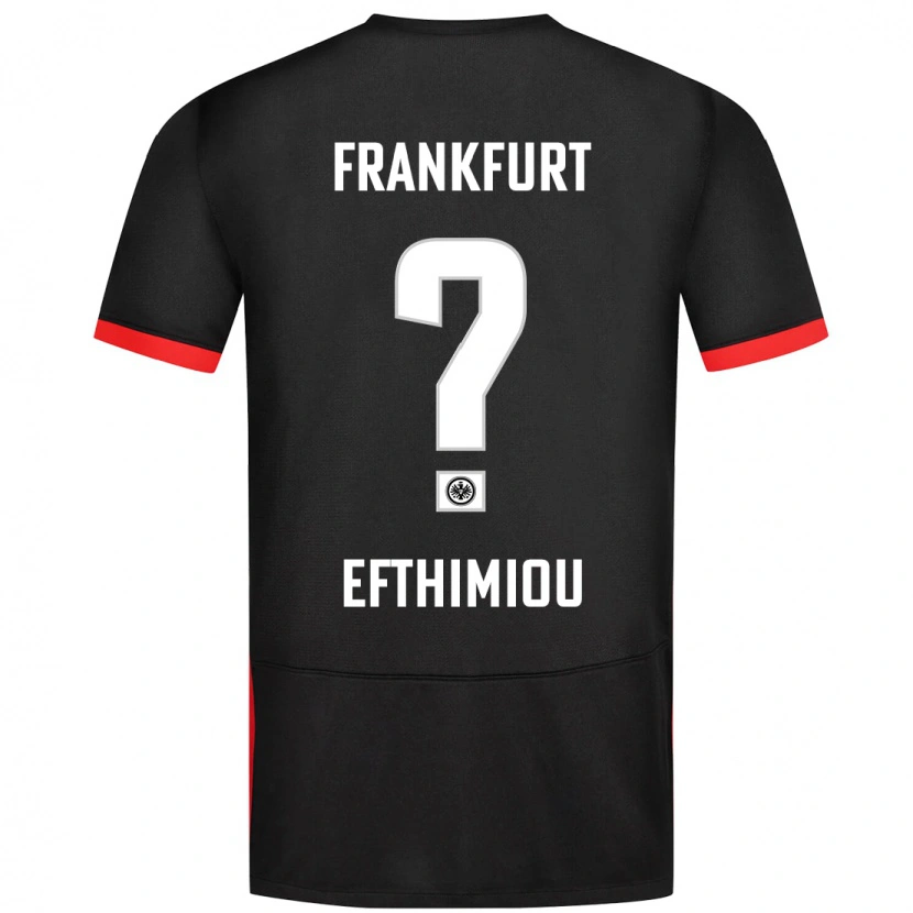 Danxen Børn Sissis Efthimiou #0 Sort Udebane Spillertrøjer 2024/25 Trøje T-Shirt