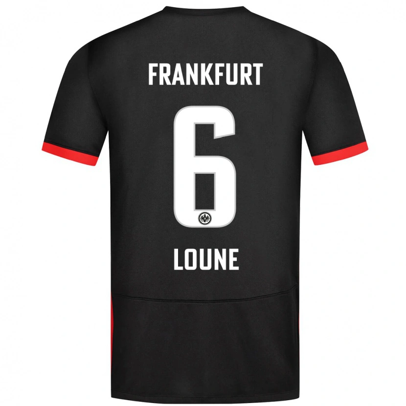 Danxen Børn Adam Loune #6 Sort Udebane Spillertrøjer 2024/25 Trøje T-Shirt