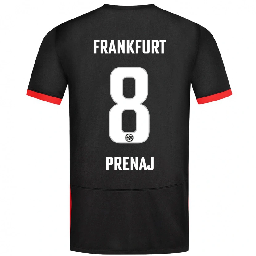 Danxen Børn Christian Prenaj #8 Sort Udebane Spillertrøjer 2024/25 Trøje T-Shirt