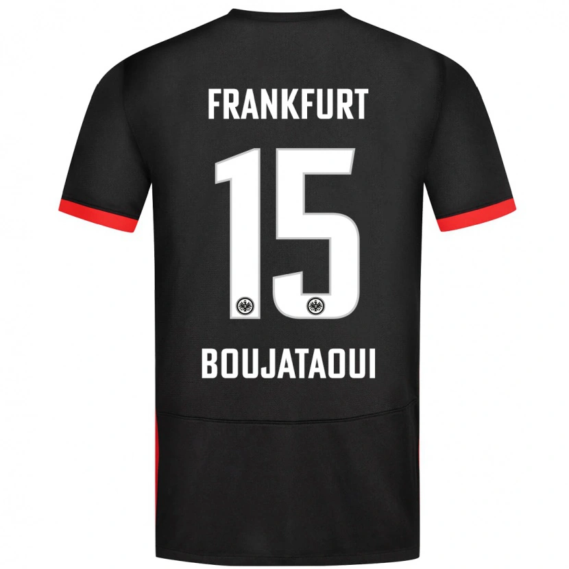 Danxen Børn Tarik Boujataoui #15 Sort Udebane Spillertrøjer 2024/25 Trøje T-Shirt