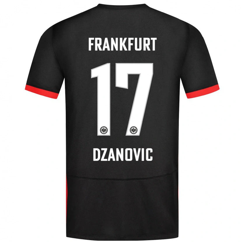 Danxen Børn Benjamin Dzanovic #17 Sort Udebane Spillertrøjer 2024/25 Trøje T-Shirt