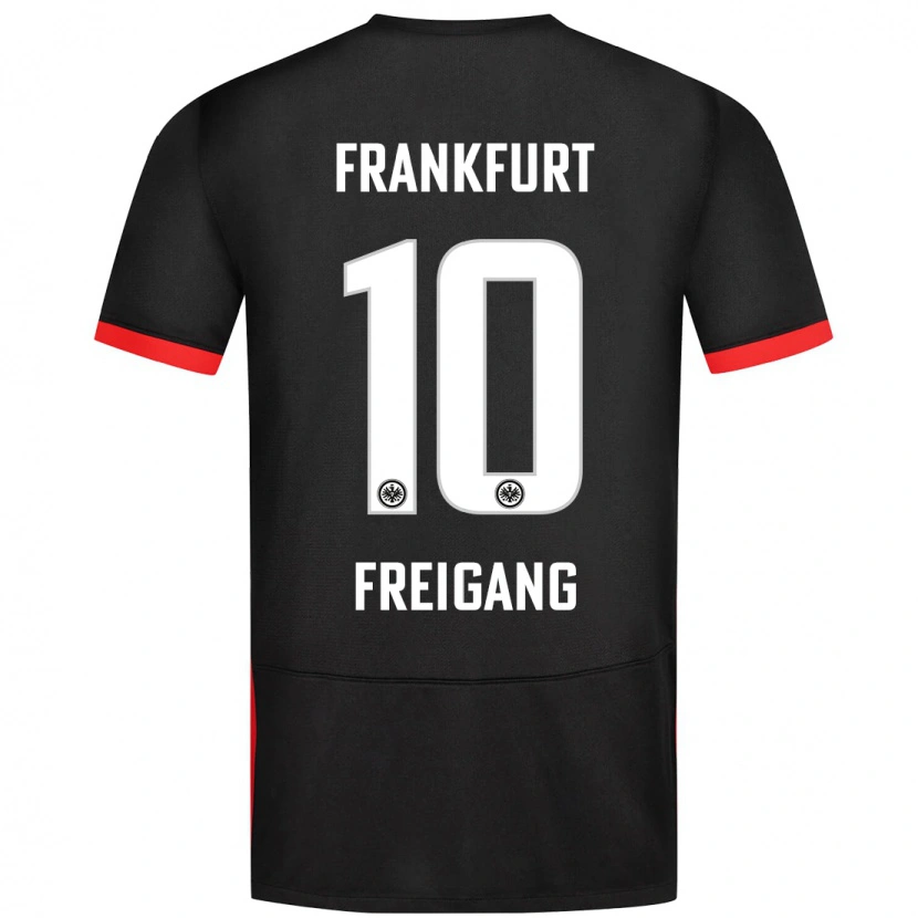 Danxen Børn Laura Freigang #10 Sort Udebane Spillertrøjer 2024/25 Trøje T-Shirt