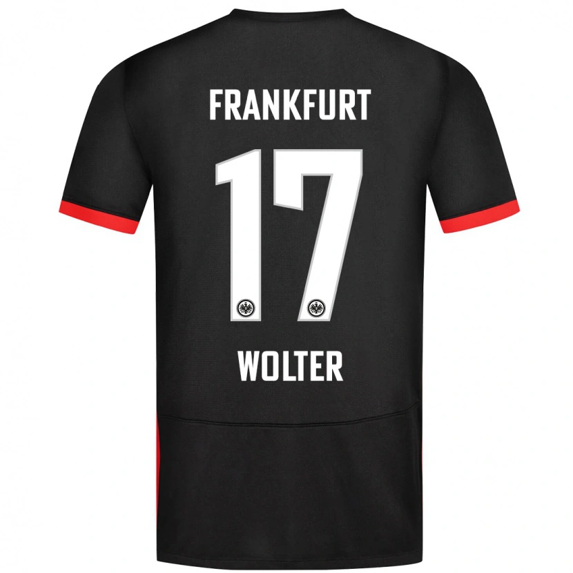 Danxen Børn Pia-Sophie Wolter #17 Sort Udebane Spillertrøjer 2024/25 Trøje T-Shirt
