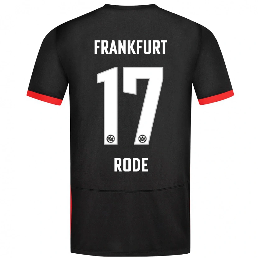 Danxen Børn Sebastian Rode #17 Sort Udebane Spillertrøjer 2024/25 Trøje T-Shirt