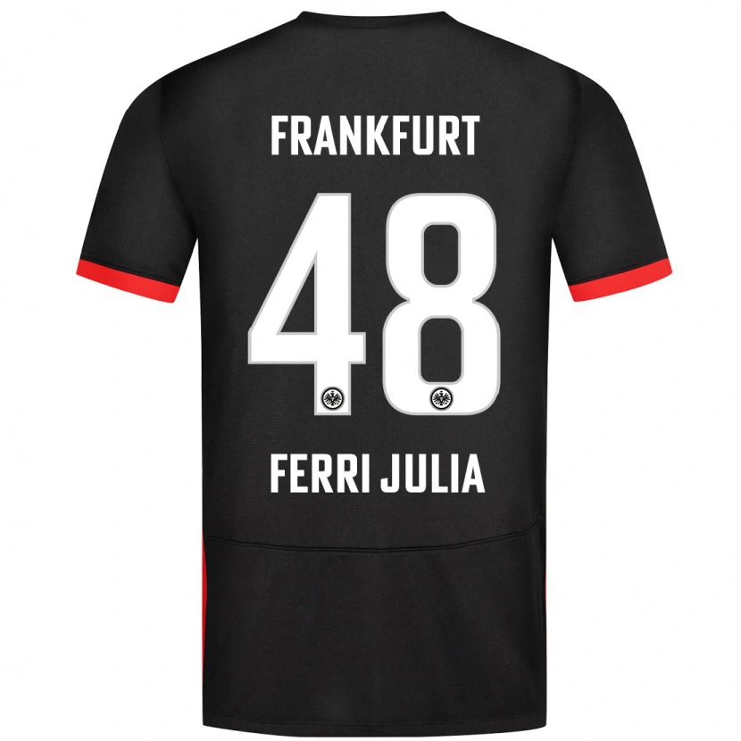 Danxen Børn Nacho Ferri #48 Sort Udebane Spillertrøjer 2024/25 Trøje T-Shirt